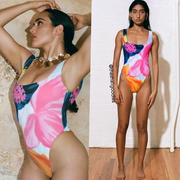 MARA HOFFMAN Idalia One Piece Swimsuit Floral Petal Print - Picture 3 of 9
